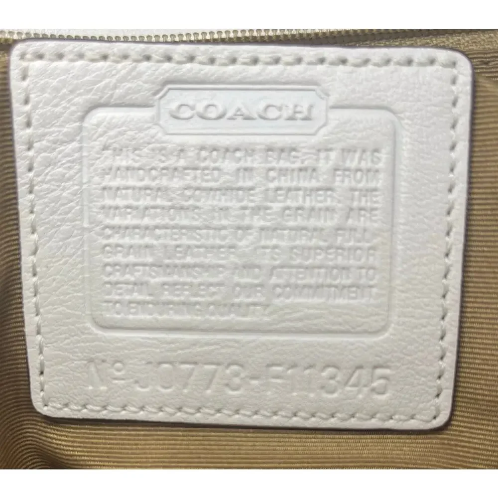 Y2K Coach F11345 Hamptons Leather Striped Satchel Bag & Mini Signature Wristlet